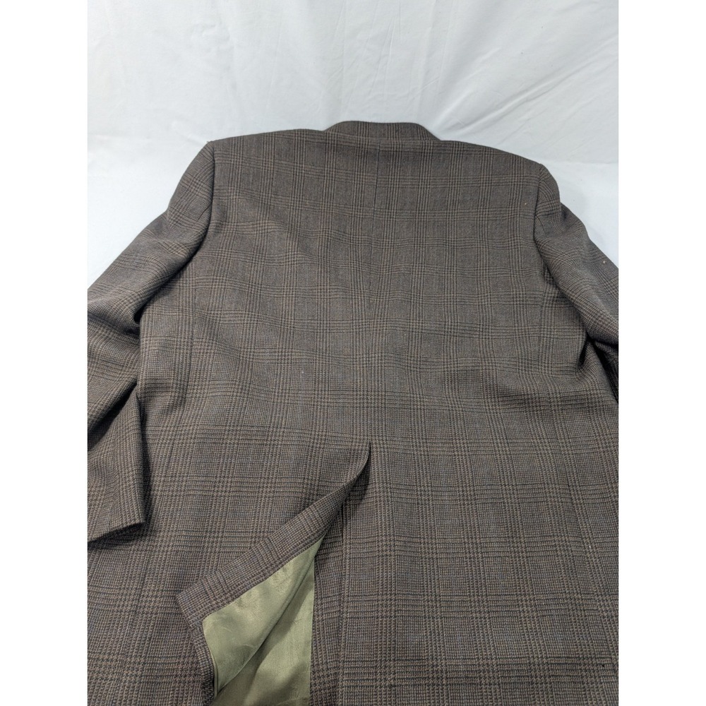 Joseph Feiss Blazer Coat Sport Suit Jacket Lambswool Houndstooth Plaid 48L 50" - Picture 12 of 13